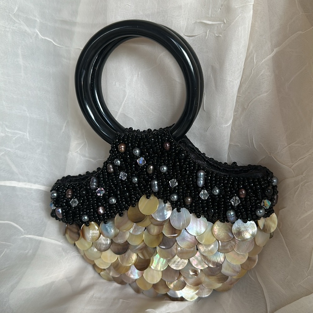 Stunning statement piece Mother of Pearl minaudière purse bag - Picture 3 of 17